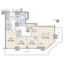 ４０階部分・南西向き角住戸につき陽当り・風通し良好！
