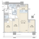 ７階部分／南東向き／７２．８６平米／３ＬＤＫ