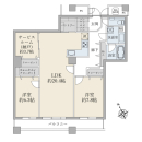 ５０階建４２階部分／９１．４２平米／２ＳＬＤＫ＋ＷＩＣ＋ＳＩＣ／南西向き
