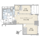 １５階建１２階部分／北東向き／６５．０３平米の２ＬＤＫ＋Ｎ＋ＷＩＣタイプ。