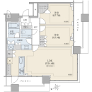 【間取り図】プレミアム住戸・南西・北西向き角部屋／専有面積：８９．３６平米／２ＬＤＫ＋ＷＩＣ　