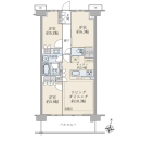 ６５．５２平米／３ＬＤＫ／南向き／９階住戸