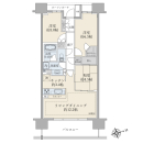 【間取り図】７０．５９平米／３ＬＤＫ＋Ｎ＋ＷＩＣ／南東向き／１４階建１１階部分