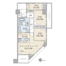 【間取図】２ＬＤＫ＋ＤＥＮ　７３．７６平米（約２２．３１坪）