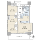 北西角住戸６７．２０平米の３ＬＤＫ