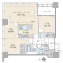 ＊二面採光の開放感溢れるリビング＊東棟２２階／北東角住戸／収納豊富な３ＬＤＫ＋２ＷＩＣ＋ＳＩＣ