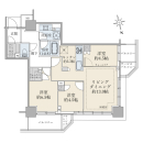 ３ＬＤＫ、専有面積７４．６８ｍ２、バルコニー面積１１．２１ｍ２