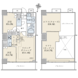 間取り図　２ＬＤＫ＋ＬＯＦＴタイプ