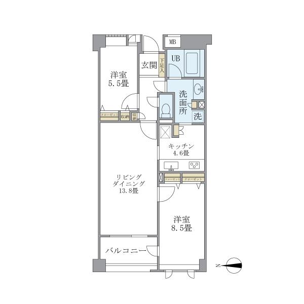 アパートメンツ東山の間取図