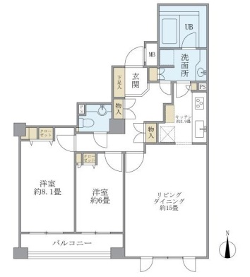 アパートメンツ東山の間取図