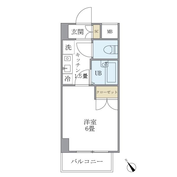 KDXﾚｼﾞﾃﾞﾝｽ横浜関内の間取図