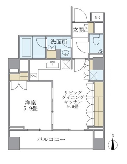 KDXﾚｼﾞﾃﾞﾝｽ南麻布の間取図