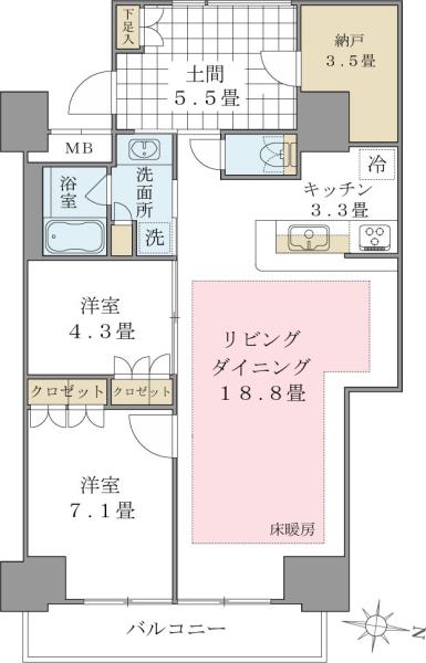 Brillia ist 東雲キャナルコートの間取図
