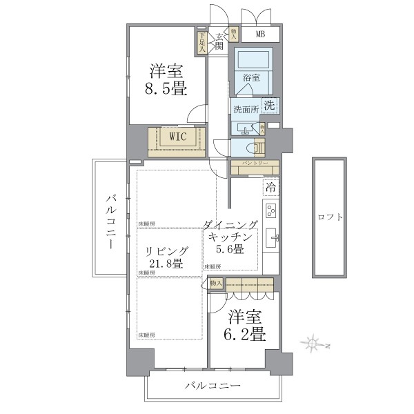 Brillia ist 東雲キャナルコートの間取図