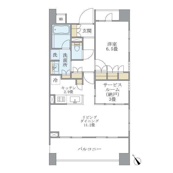 アパートメンツ三田の間取図