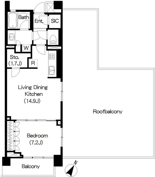 Brillia ist 三軒茶屋 ﾌﾞﾗｯｻﾑﾃﾗｽの間取図