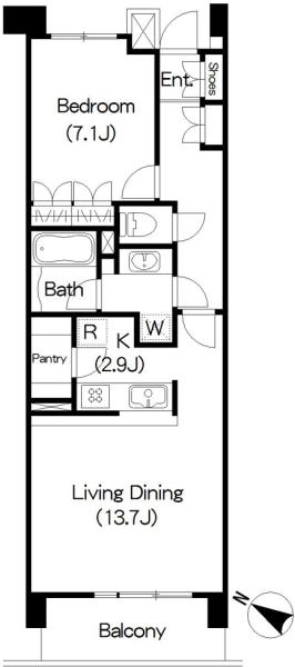 Brillia ist 三軒茶屋 ｱｲﾋﾞｰﾃﾗｽの間取図