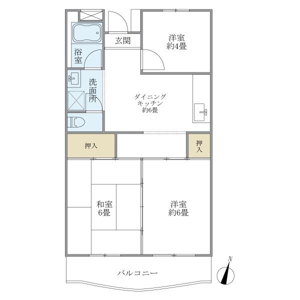 若尾山ハイツの間取図