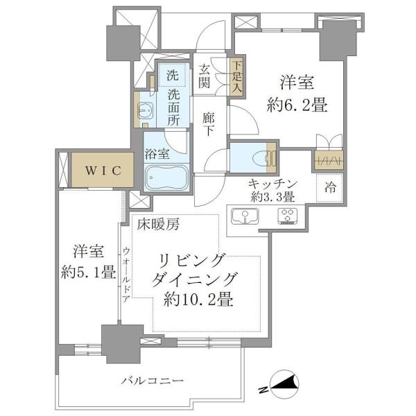 Brillia Tower 聖蹟桜ヶ丘 BLOOMING RESIDENCEの間取図