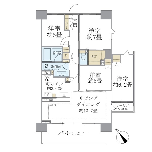 BrilliaCity 石神井公園 ATLAS  7号棟の間取図
