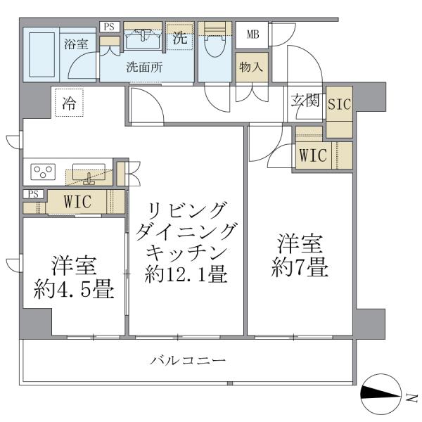 COCO-CHILL KAMEARIの間取図