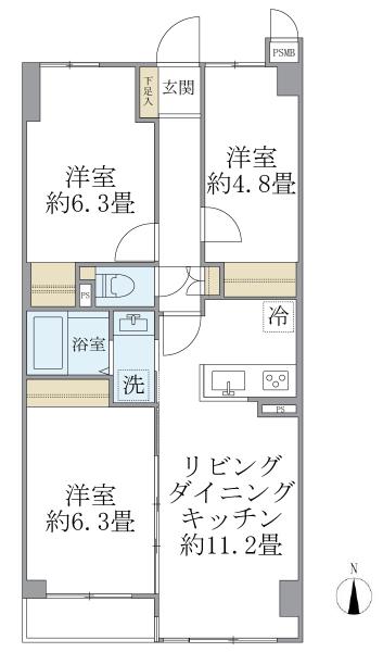 ISM武蔵浦和の間取図