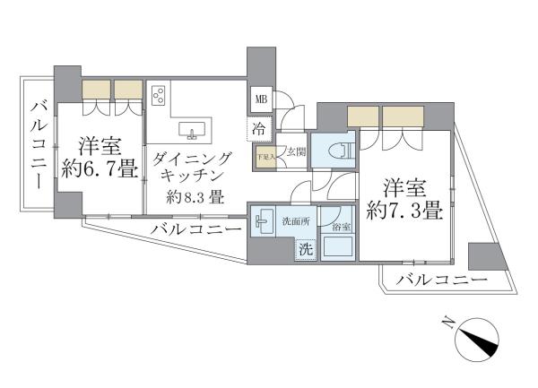 KDXレジデンス日本橋箱崎の間取図