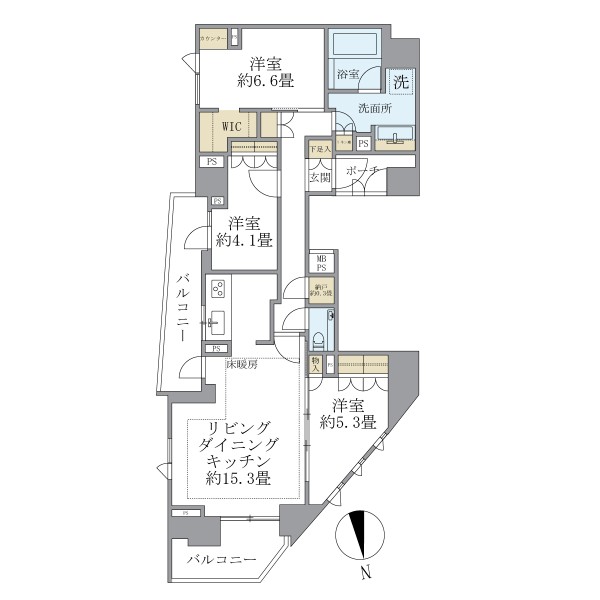 クリオ市谷薬王寺の間取図