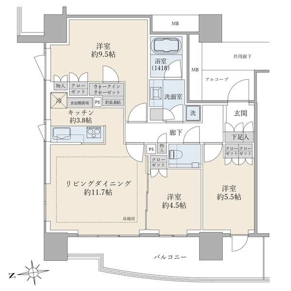 ２２階　北西角部屋