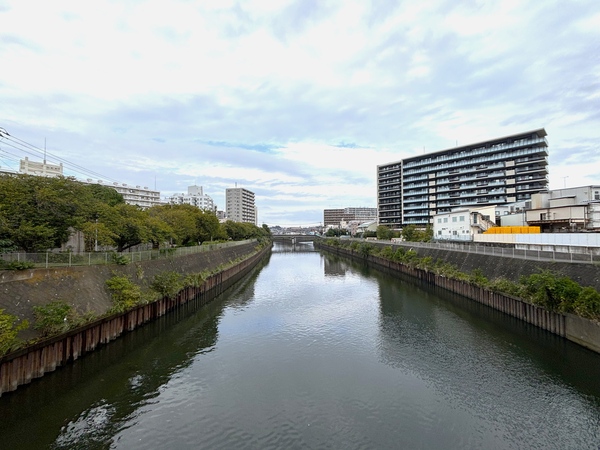 徒歩８分の境川河川敷です。春は桜並木を楽しむことができます（写真は９月撮影）