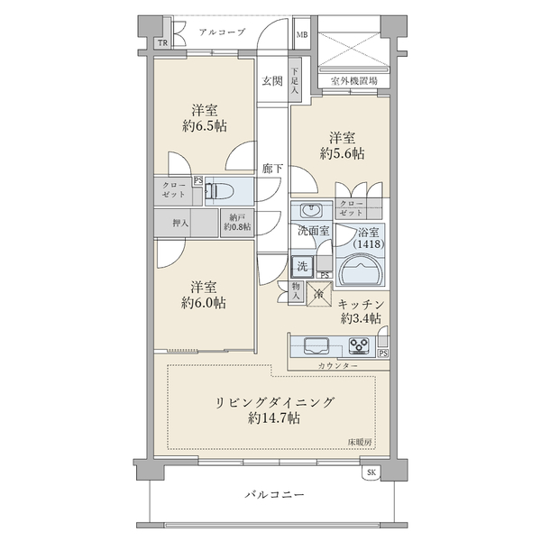 ブリリア鵠沼桜が岡の間取図／2F／5,380万円／4LDK+WIC／79.27 m²