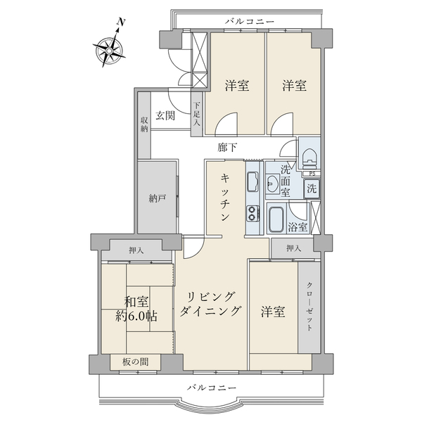 間取り図（４ＬＤＫ＋納戸）