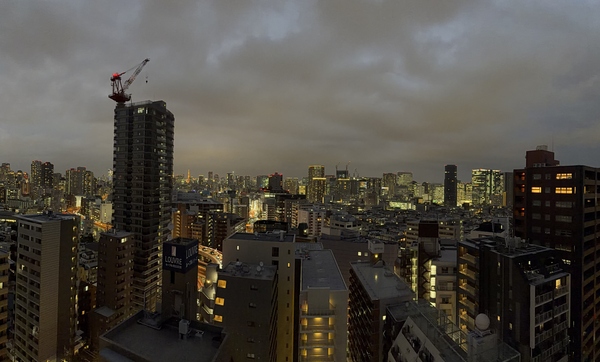 パノラマ撮影。東京タワーは現地より肉眼でみるとかなり大きく見えます。