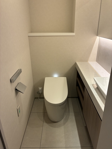 【トイレ】吊戸棚や専用手洗い場などがございます
