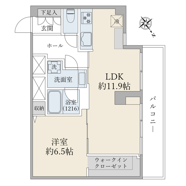 ４５．４５平米の１ＬＤＫ
