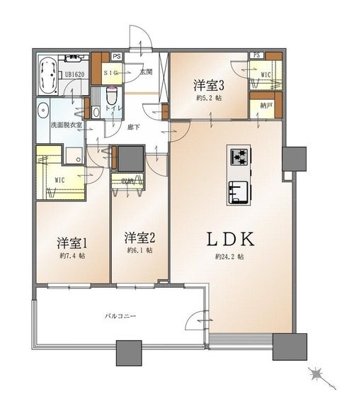 ブリリアマーレ有明タワー＆ガーデンの間取図／32F／31,800万円／3LDK／103.45 m²