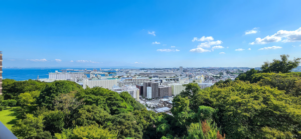 バルコニーからの眺望：パノラマ※パノラマ撮影のため実際とは異なる場合があります。