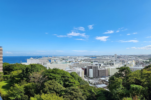 バルコニーからの眺望：南東側／根岸湾方面のオーシャンビュー住戸