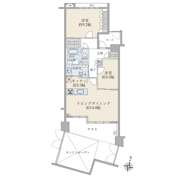 ７５．５８平米の２ＬＤＫ！