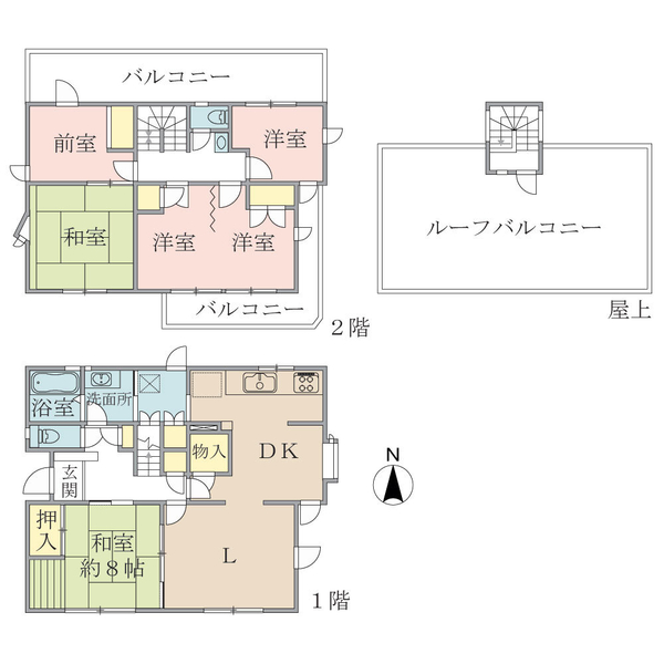 ＊鎌倉＆湘南エリアの自然と調和する邸宅＊大成建設施工のＲＣ造２階建／ルーフバルコニー付６ＬＤＫ