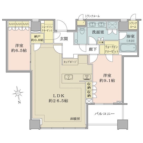 ＊最上階スカイプレミアム＊広々とした専有面積１０３．１０平米／晴天時には東京タワー方面を望む眺望
