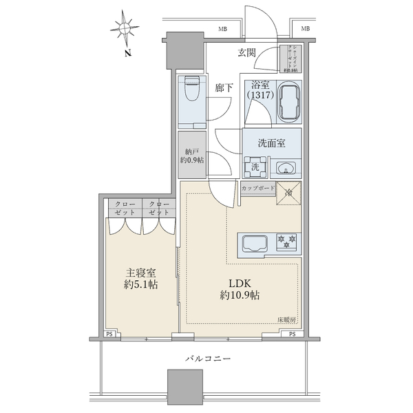 ＊築後未入居×家具付物件＊２２階部分／全室開口部に面した「１ＬＤＫ」タイプ／ペット飼育可（細則有）