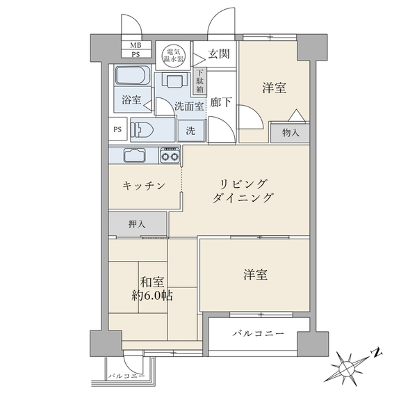 ＊日当たり良好な南東向き＊８階部分／ゆとりある専有面積６０．９４平米／ファミリーにも嬉しい３ＬＤＫ