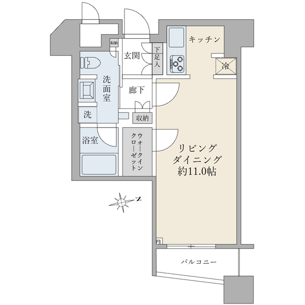 ＊新規内装リノベーション物件＊６階部分／日当たり良好な南東向き／ゆとりある１Ｒ＋大容量ＷＩＣ