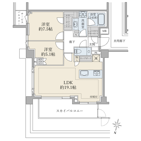 ＊ＪＲ山手線含む「品川」駅徒歩１０分＊４階部分／北東角住戸／収納豊富な２ＬＤＫ＋ＷＩＣ＋ＳＩＣ