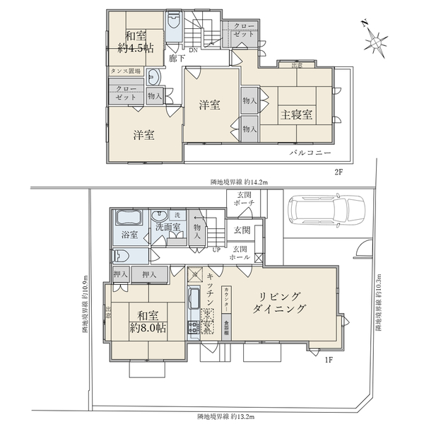 ５ＬＤＫ　延床面積１２３．８ｍ２