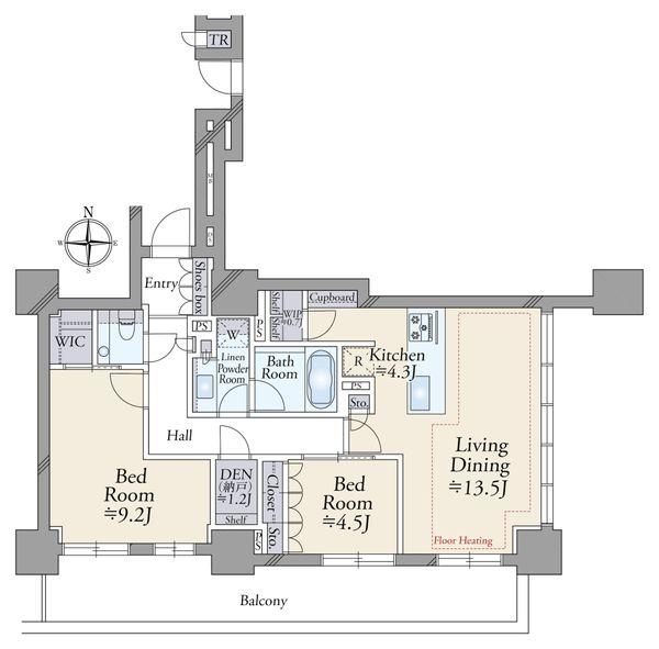 BrilliaTower上野池之端の間取図/14F/31,800万円/2SLDK/81.53 m²