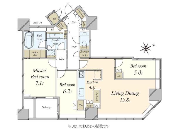 ブリリア一番町の間取図／11F／41,800万円／3LDK／91.21 m²